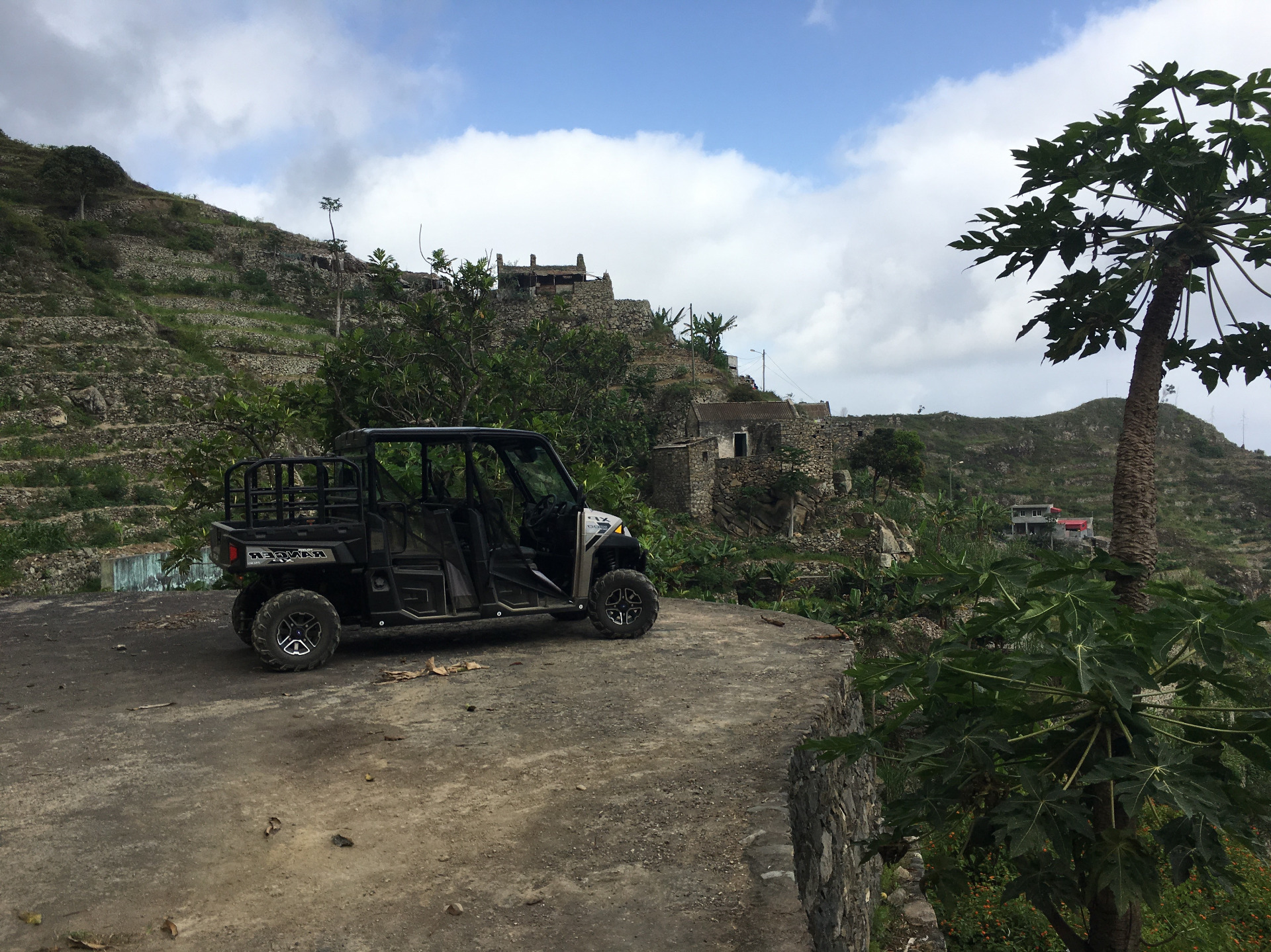 Santo Antão, Cap Vert, Vallée verdoyante, Polaris Ranger, Thalyna